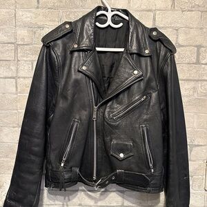 Classic Black Leather Biker Jacket
